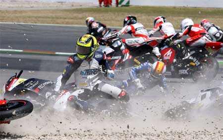 incidente moto pista